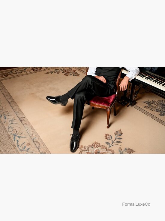 Men\'s Dress Oxford Shoes Patent Leather Lace-Up Tuxedo Shoes main image 5